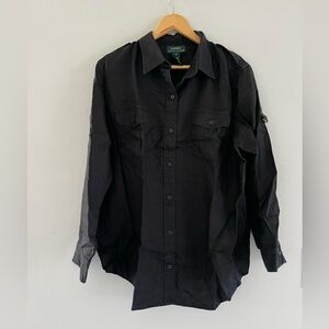 Lauren Ralph Lauren Charcoal Linen Button Down Shirt